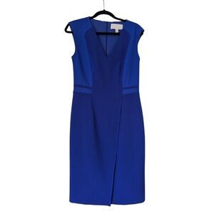 BOSS Hugo Boss Cobalt Blue Mesh Paneled Sheath Dress